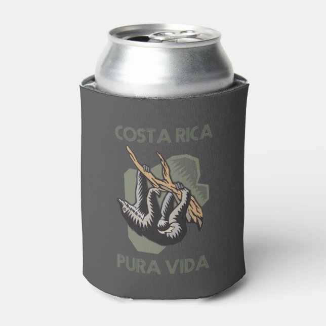 Costa Rica Sloth Souvenir Can Cooler (Can Front)