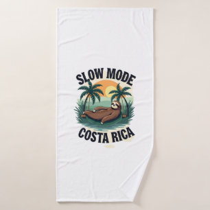Costa Rica Sloth Vintage Vacation Shirt Bath Towel