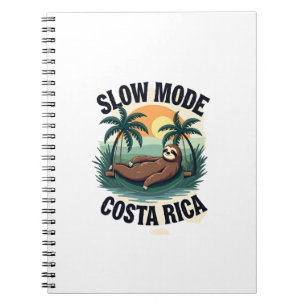 Costa Rica Sloth Vintage Vacation Shirt Notebook