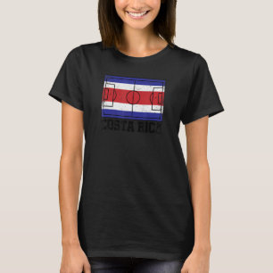 Costa Rica Soccer Field Country Flag Costa Rican P T-Shirt