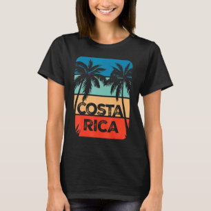 Costa Rica Souvenir Travel Vacation Trip Retro Sun T-Shirt