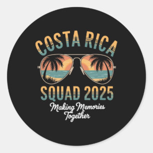 Costa Rica Squad 2025 Vacation Tropical Pura Vida  Classic Round Sticker