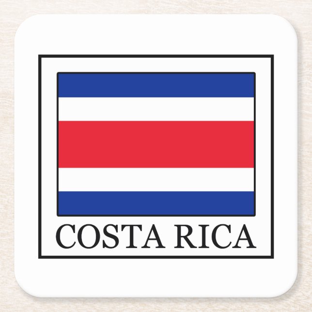 Costa Rica Square Paper Coaster (Front)
