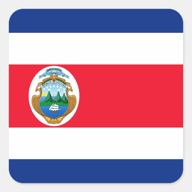 Costa Rica Square Sticker (Front)
