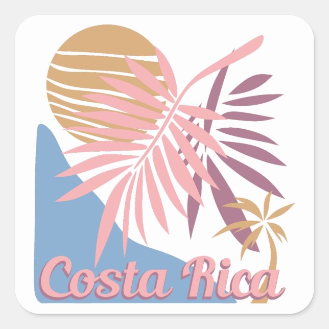Costa Rica Square Sticker (Front)