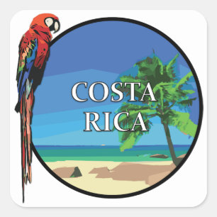 Costa Rica - Square Stickers, Glossy Square Sticker