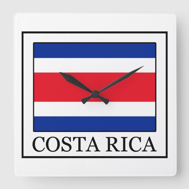 Costa Rica Square Wall Clock (Front)