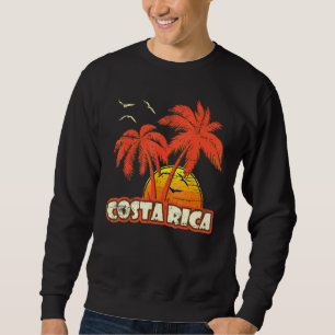 Costa Rica Summer Palm Trees 80s Beach Sunset Sweatshirt
