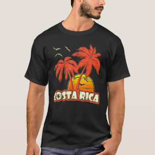 Costa Rica Summer Palm Trees 80s Beach Sunset T-Shirt