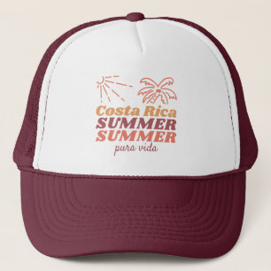 Costa Rica Summer Retro Vacation Souvenir  Trucker Hat