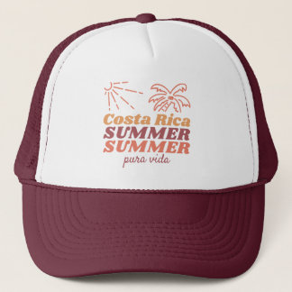 Costa Rica Summer Retro Vacation Souvenir  Trucker Hat