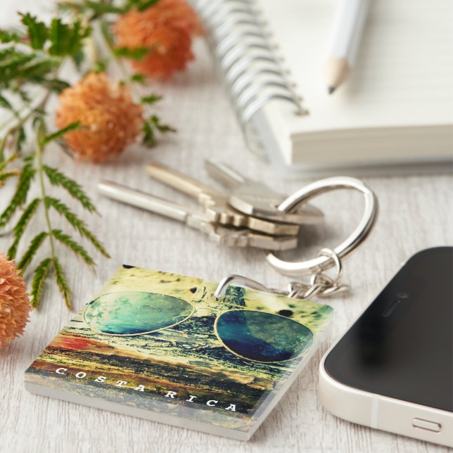 Costa Rica Sunglasses Pura Vida Key Ring (Front Right)