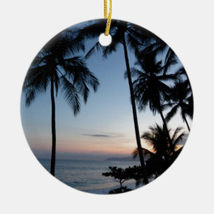 Costa Rica Sunrise Ceramic Tree Decoration