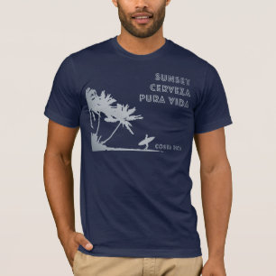Costa Rica Sunset Cerveza Surfing T-Shirt