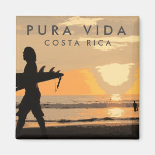 Costa Rica Sunset Surfer Souvenir Magnet
