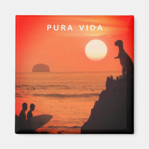 Costa Rica Surfer Sunset Pura Vida Magnet