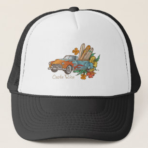 Costa Rica Surfing Hotrod Surfer's Trucker Hat