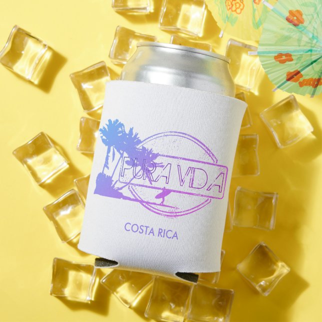 Costa Rica Surfing Surfer Pura Vida  Can Cooler (In Situ Summer)