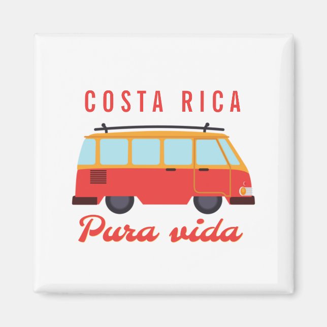 Costa Rica Surfing Travel Van Magnet (Front)