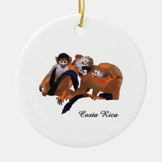 Costa Rica Titi Monkey Ceramic Tree Decoration