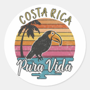 Costa Rica Toucans, Pura Vida  Classic Round Sticker