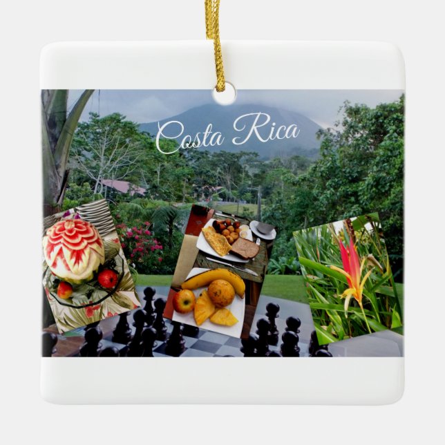 Costa Rica Travel Collection Ceramic Ornament (Front)