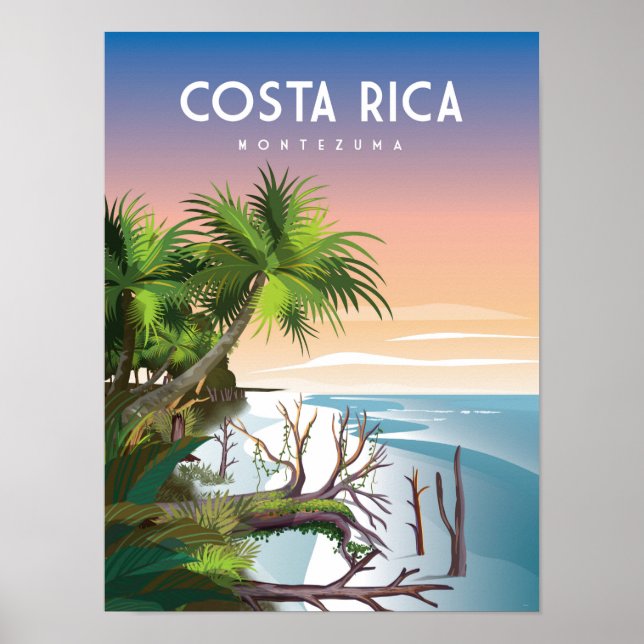 Costa Rica | Travel Poster |  beach tropical (Front)