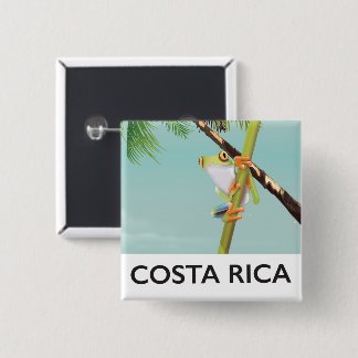 Costa Rica Tree Frog Vacation poster 15 Cm Square Badge