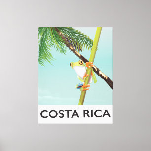 Costa Rica Tree Frog Vacation poster Canvas Print