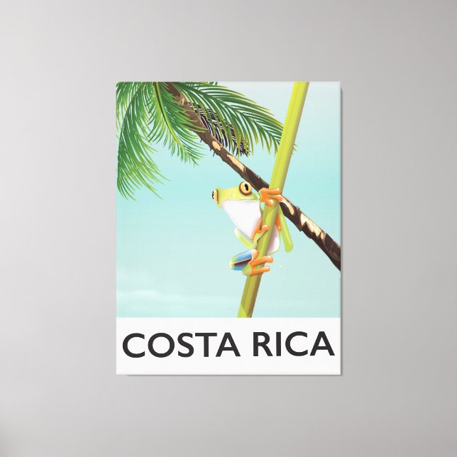Costa Rica Tree Frog Vacation poster Canvas Print (Front)