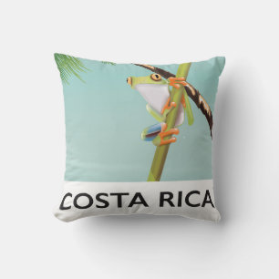 Costa Rica Tree Frog Vacation poster Cushion