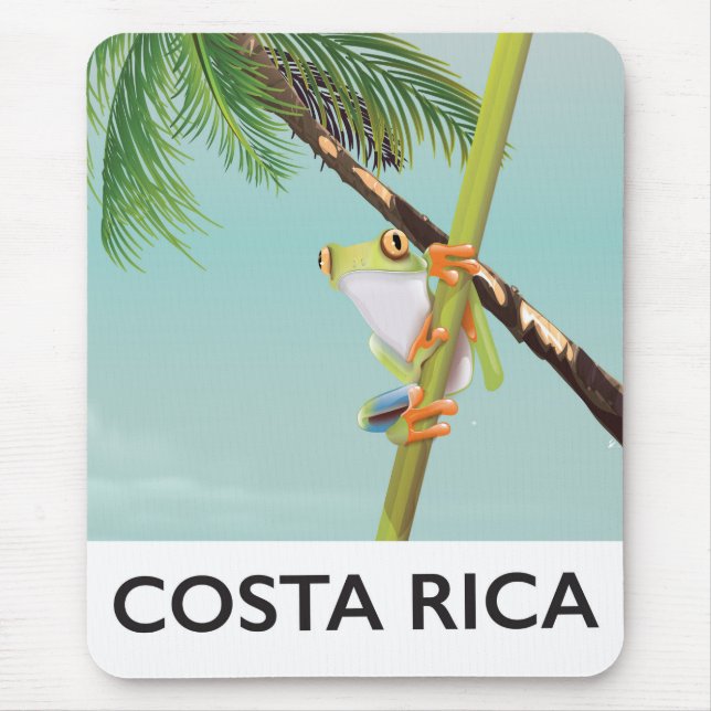 Costa Rica Tree Frog Vacation poster Mouse Mat (Front)
