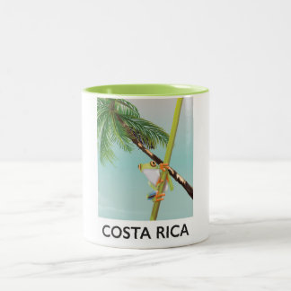 Costa Rica Tree Frog Vacation poster Two-Tone Coffee Mug