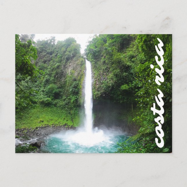 Costa Rica Tropical Blue Waterfall Postcard (Front)