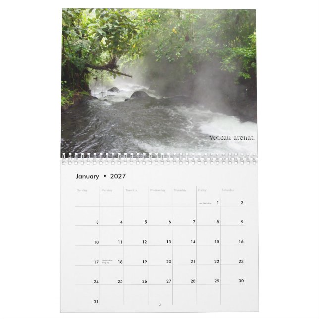Costa Rica Tropical Calendar 2010 - 2011 (Jan 2027)
