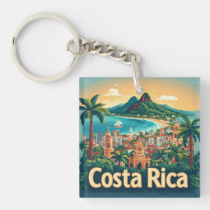 Costa Rica Tropical Coastal Town Key Ring
