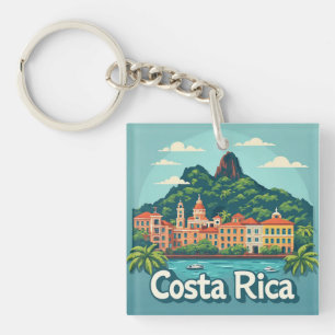 Costa Rica Tropical Coastal Town Key Ring