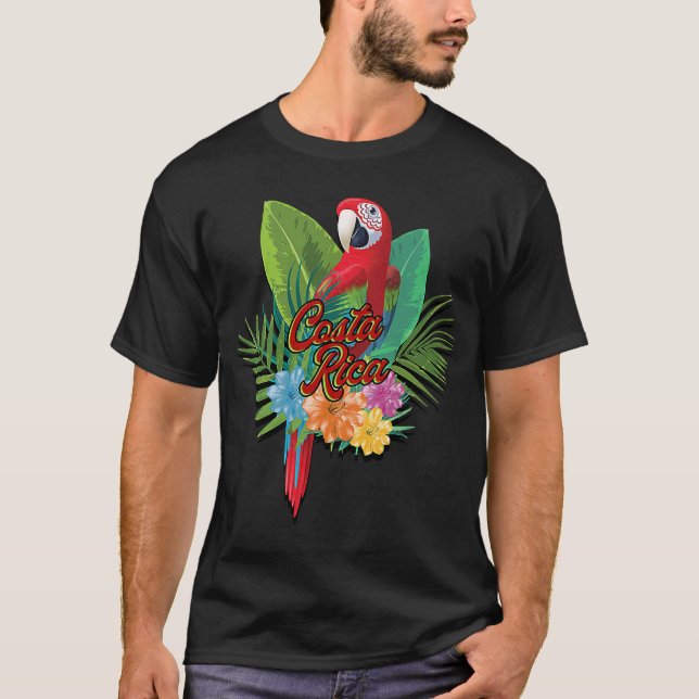 Costa Rica Tropical Parrot Colourful  Costa Rican  T-Shirt (Front)