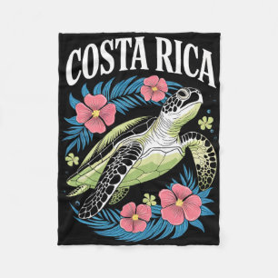 Costa Rica Turtle Sea Vacation Tropical Pura Vida Fleece Blanket