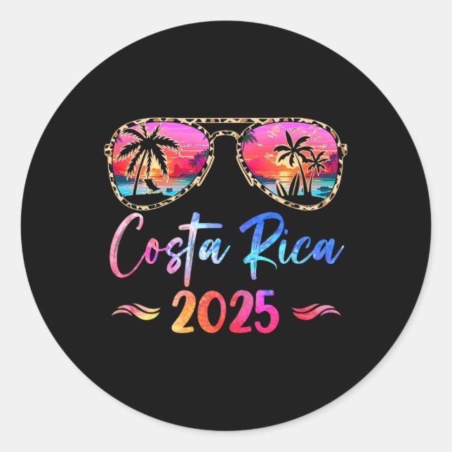 Costa Rica Vacation 2025 Matching Group Family Sum Classic Round Sticker (Front)