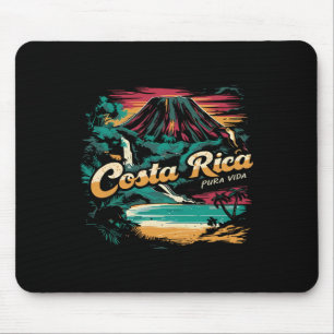 Costa Rica Vintage 70s Retro Throwback Family Vaca Mouse Mat