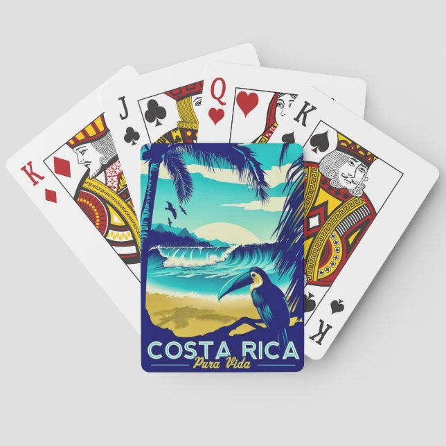 Costa Rica Vintage Travel Playing Cards (Back)