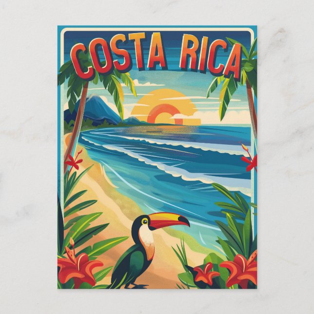 Costa Rica vintage travel Postcard (Front)