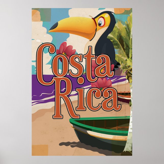 Costa Rica vintage travel poster (Front)