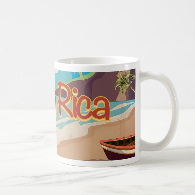 Costa Rica Vintage Travel Poster Coffee Mug (Right)