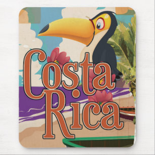 Costa Rica vintage travel poster Mouse Mat