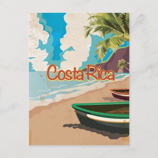 Costa Rica Vintage Travel Poster Postcard (Front)