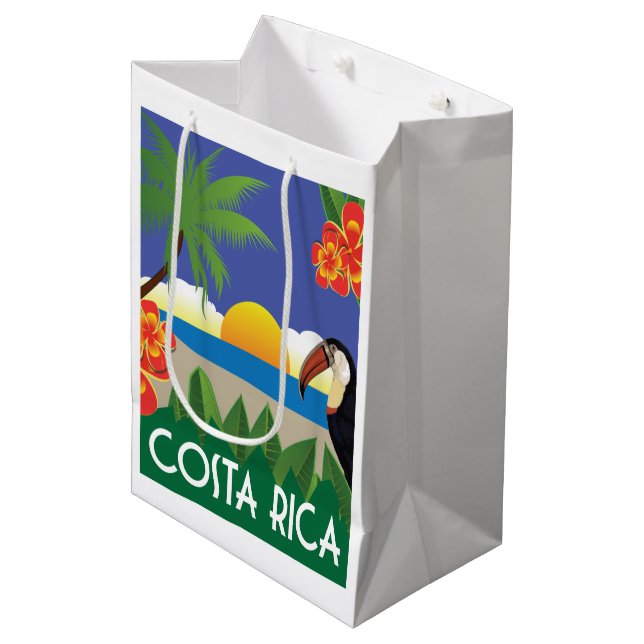 Costa Rica vintage travel style Medium Gift Bag (Front Angled)