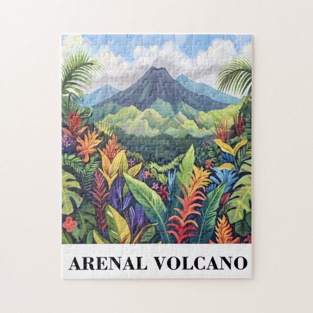 Costa Rica Volcano Postcard Jigsaw Puzzle (Vertical)