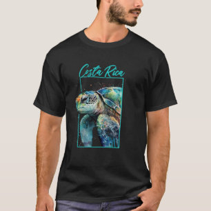 Costa Rica Watercolor Sea Turtle Portrait T-Shirt